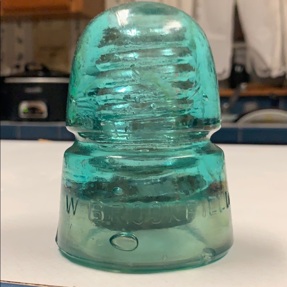 Hemingray and Brookfield vintage blue glass